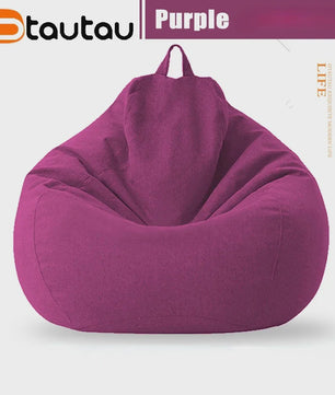 70cm Gevulde Beanbag Sofa van Katoen Linnen - Comfortabele Loungestoel voor Ontspanning