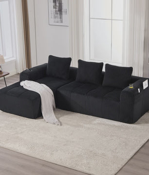 Moderne Modulaire Bank met Bekerhouder en Zijvak - Compact & Comfortabel
