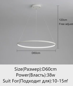 Moderne Ronde LED Plafondlamp Zwart/Wit - Dimbaar Hanglamp voor Keuken en Woonkamer
