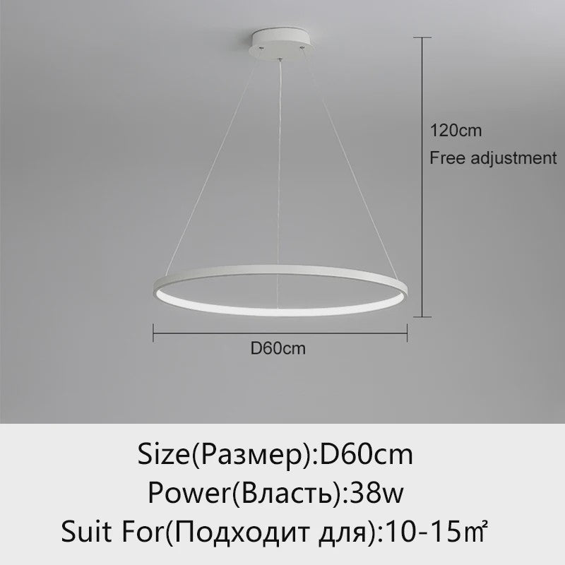 Moderne Ronde LED Plafondlamp Zwart/Wit - Dimbaar Hanglamp voor Keuken en Woonkamer