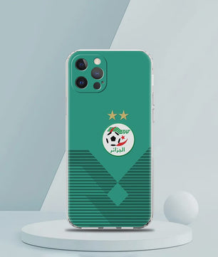 Transparante TPU Hoesje met Algerijnse Vlag - Schokbestendig voor iPhone (Diverse Modellen)