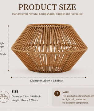 Hanglamp Gevlochten Hennep Touw met E27 Fitting - 1.2m Verstelbaar - Sfeervolle Decoratie
