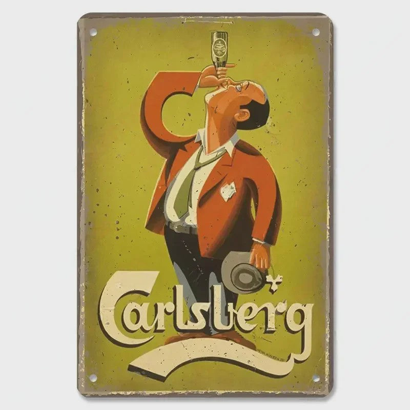 Retro Metal Bier Merk Poster - Decoratie voor Man Cave, Bar & Club