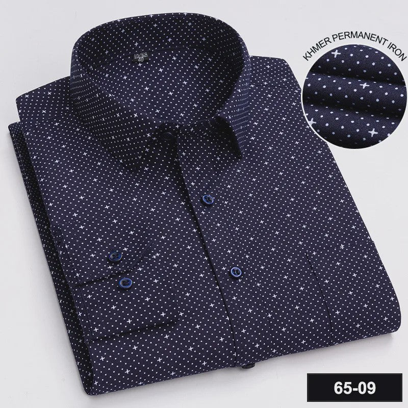 Herenshirt Lange Mouw - Stijlvol Casual & Zakelijk, Print & Streep, All-Season Top