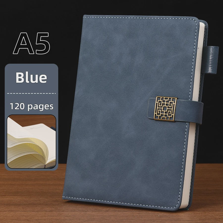 Luxe Vintage A5 Leren Notitieboek met Gepersonaliseerde Kaft - Perfect voor Werk & Studie