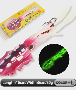 Zachte Inktvis Kunstaas 60g Luminous UV - Diepzee Vissen Trolling Lure