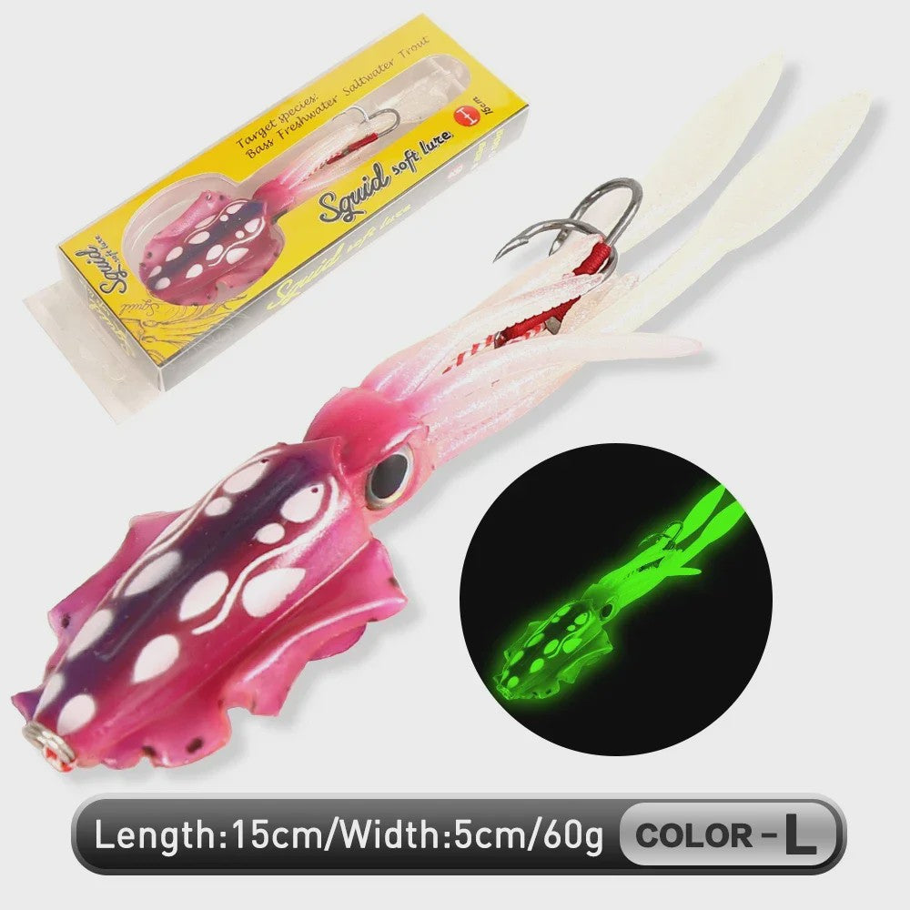 Zachte Inktvis Kunstaas 60g Luminous UV - Diepzee Vissen Trolling Lure
