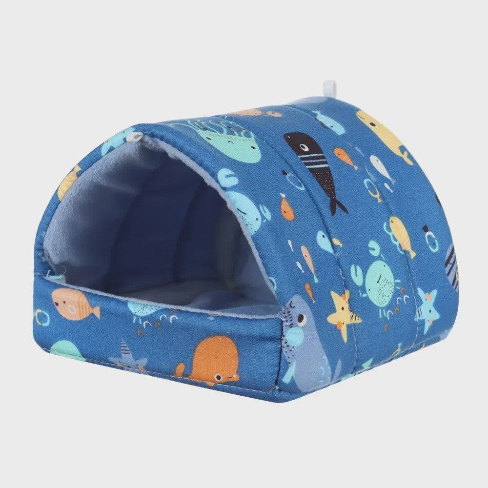 Zacht Hamsterhuisje met Schattige Dierenprints - Warm en Comfortabel Nestje