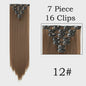 24 Inch Clip-in Haarverlenging - 7 Delig Set met 16 Clips - Synthetisch Recht Haar (Blond & Zwart)