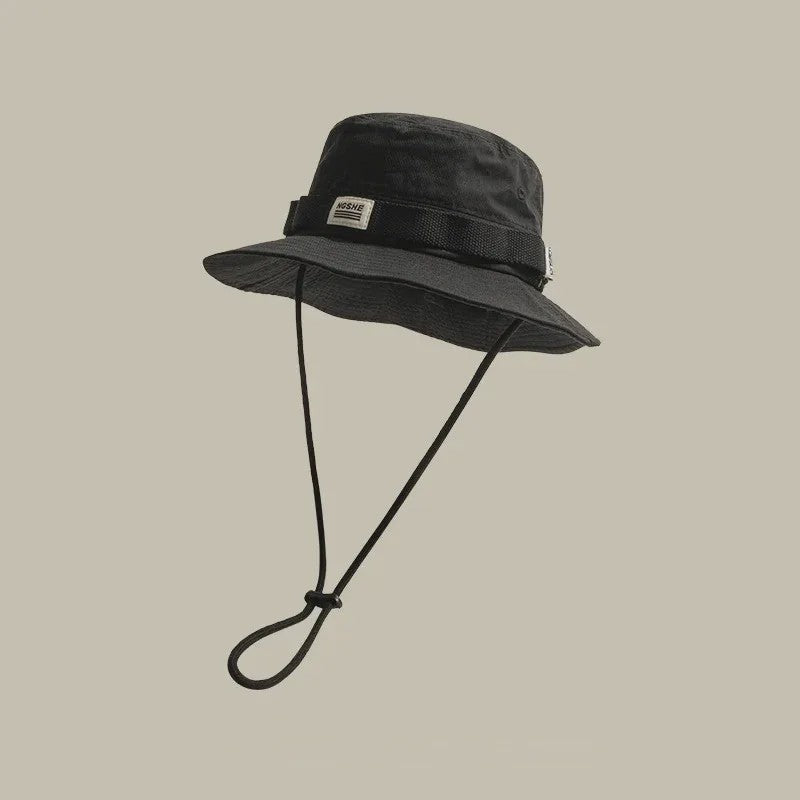Heren Bucket Hat met Brede Rand - UV Bescherming voor Vissen, Wandelen & Outdoor