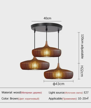 Wabi-Sabi Houten Hanglamp LED - Vintage Minimalistisch Design