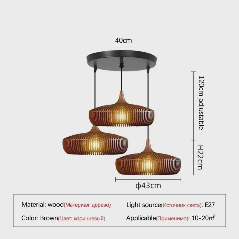 Wabi-Sabi Houten Hanglamp LED - Vintage Minimalistisch Design