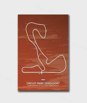 Formule 1 Circuit Poster Canvas - F1 Race Track Kunst Print voor Woonkamer Decoratie