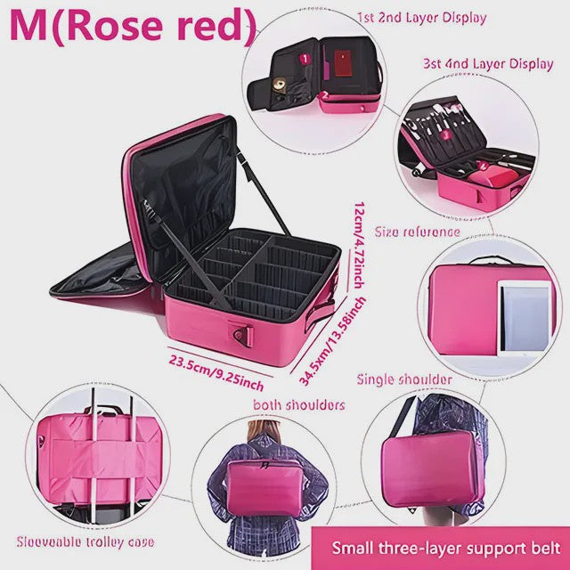 Professionele Make-up Koffer - Grote Capaciteit Reis Organizer voor Cosmetica & Beauty Tools