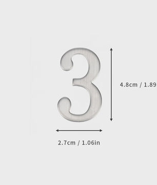 RVS Deurnummer met Zelfklevende Achterkant - 5x3cm Huisnummer voor Buiten