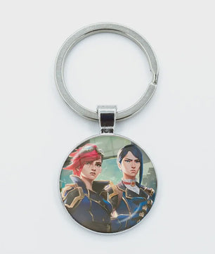 League of Legends Jinx Anime Glazen Hanger Sleutelhanger - Uniek Cadeau voor Fans
