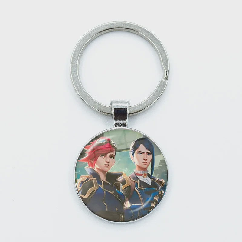 League of Legends Jinx Anime Glazen Hanger Sleutelhanger - Uniek Cadeau voor Fans