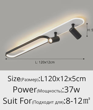 Moderne LED Plafondlamp met Spotlight - Zwart, Wit of Goud - Sfeervolle Verlichting voor Slaapkamer & Studiekamer