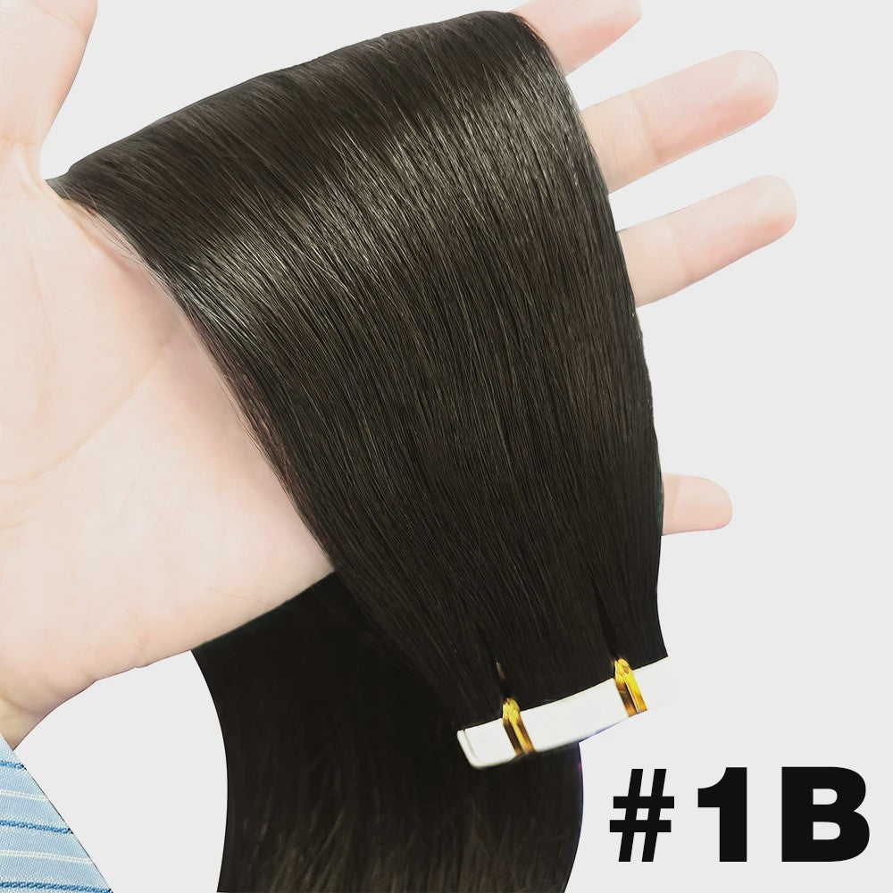 Tape-in Haarverlengingen 100% Echt Menselijk Haar - Kleur #2 - Naadloos & Zacht
