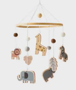 Houten Baby Mobiel voor Ledikant met Teddybeer, Maan en Sterren - Muziek & Rammelaar - Perfect Kraamcadeau