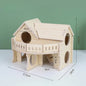 Houten Hamster Villa: Speelhuis met Klimplatform en Verhoogd Platform - Duurzaam Knaagdier Accessoire