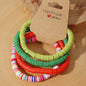 Set van 4 Kleurrijke Heishi Kralen Armbanden - Handgemaakt Boho Mixkleur Sieraden Dames 2024