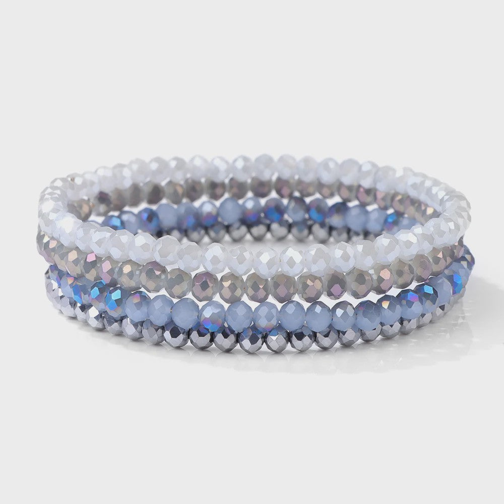Set van 4 Kristallen Kralen Armbanden - Kleurrijk & Elegant