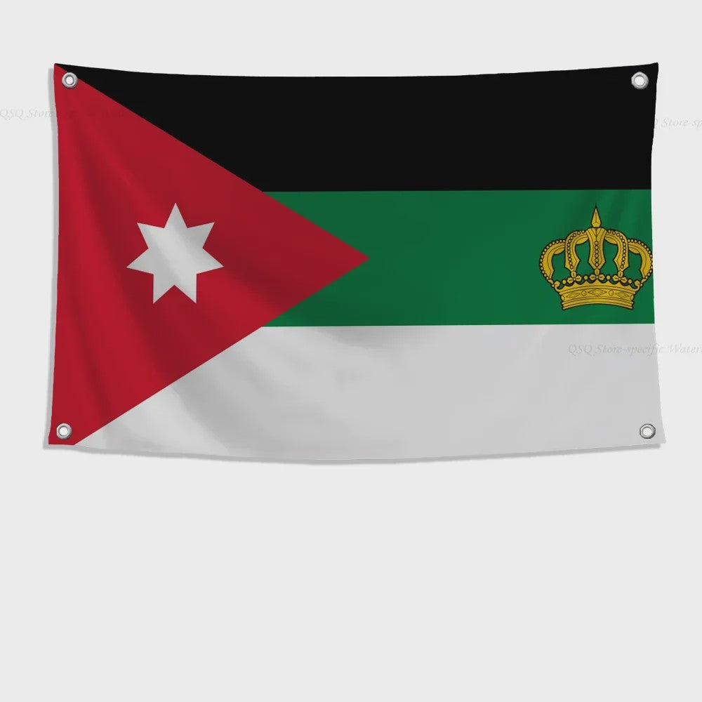 Jordanese Vlag Banner - Polyester - 4 Oogjes - Buiten & Binnen Decoratie