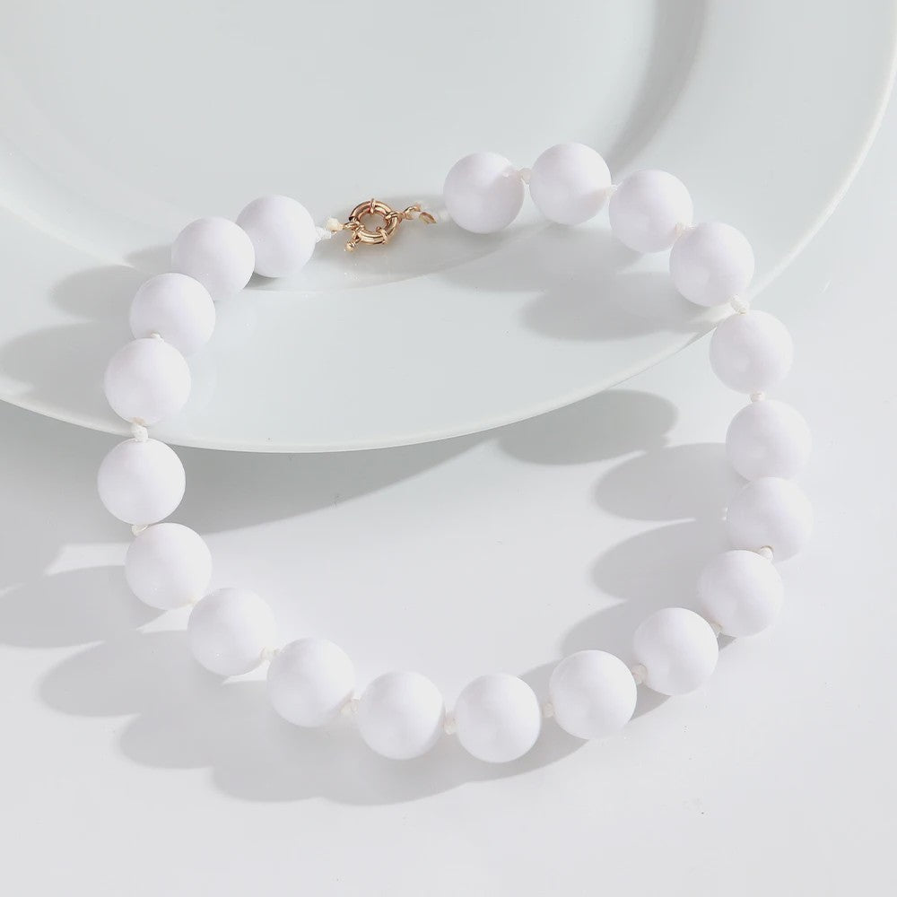 Handgemaakte Retro Acryl Ketting met Grote Kleurrijke Kralen - Statement Choker