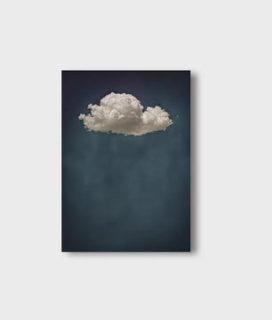 Abstracte Blauwe Wolken Poster - Minimalistische Canvas Muurkunst voor Moderne Woonkamer