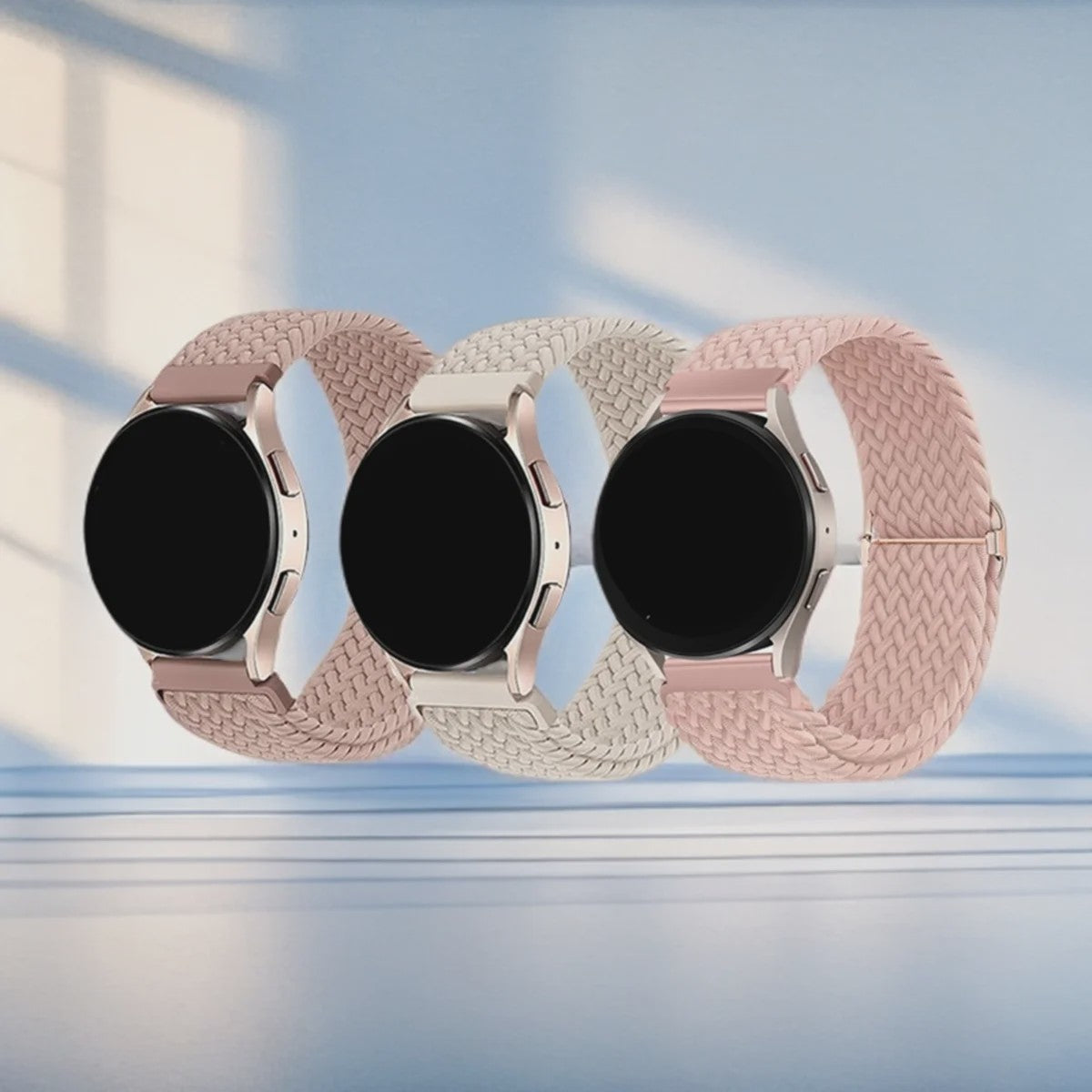 3x Elastische Nylon Bandjes voor Smartwatches (18/20/22mm) - Snelwissel & Comfortabel