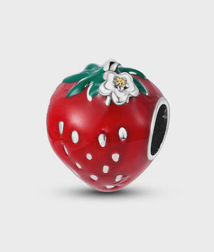 Zilverkleurige Fruit Bedels: Aardbei & Kers - Perfect voor DIY Armbanden