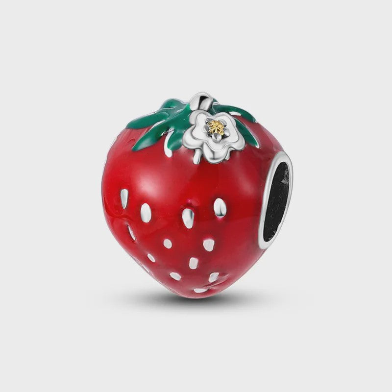 Zilverkleurige Fruit Bedels: Aardbei & Kers - Perfect voor DIY Armbanden