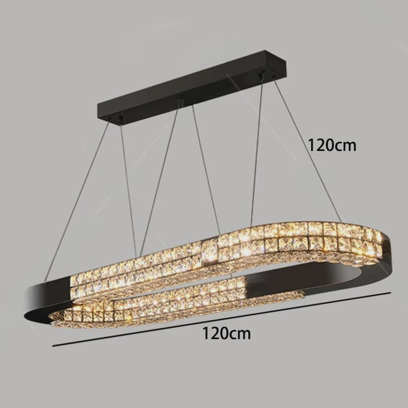 Luxe Kristallen Plafondlamp - Moderne Hanglamp voor Eetkamer & Woonkamer