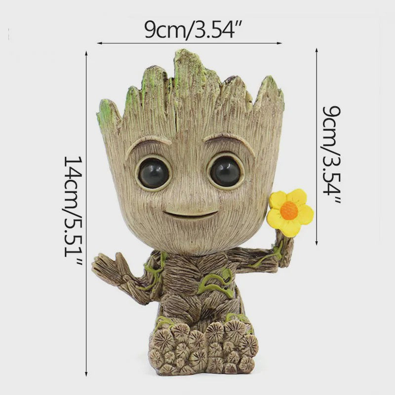 Groot Plantenpot & Decoratief Figuur - Leuke Woondecoratie