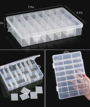 Transparante Plastic Opbergdoos met Verstelbare Vakjes - Sieraden, Kralen & Kleine Spullen
