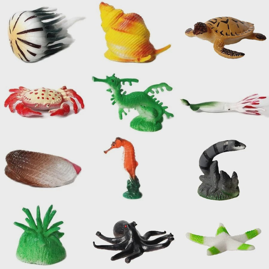 Plastic Dieren Speelgoed Collectie: Zee, Land & Insecten Miniatuur Set voor Kinderen
