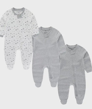 3-Pack Baby Rompers Unisex Katoen - Zacht & Comfortabel voor Pasgeborenen