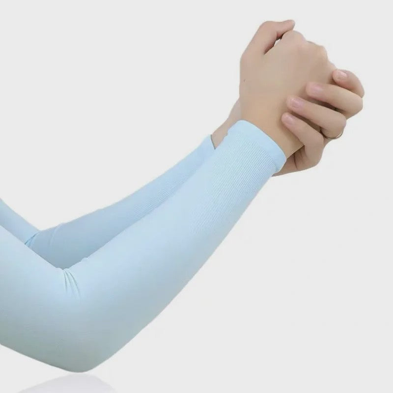 Zomer Arm Sleeves met UV Bescherming - Ademend IJs Zijde, Vingerloos