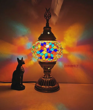 Handgemaakte Mozaïek Tafellamp - Vintage Art Deco Stijl Nachtlampje