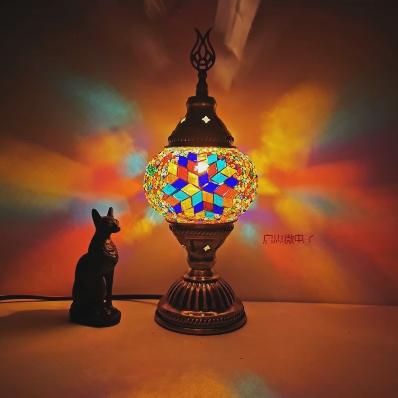 Handgemaakte Mozaïek Tafellamp - Vintage Art Deco Stijl Nachtlampje