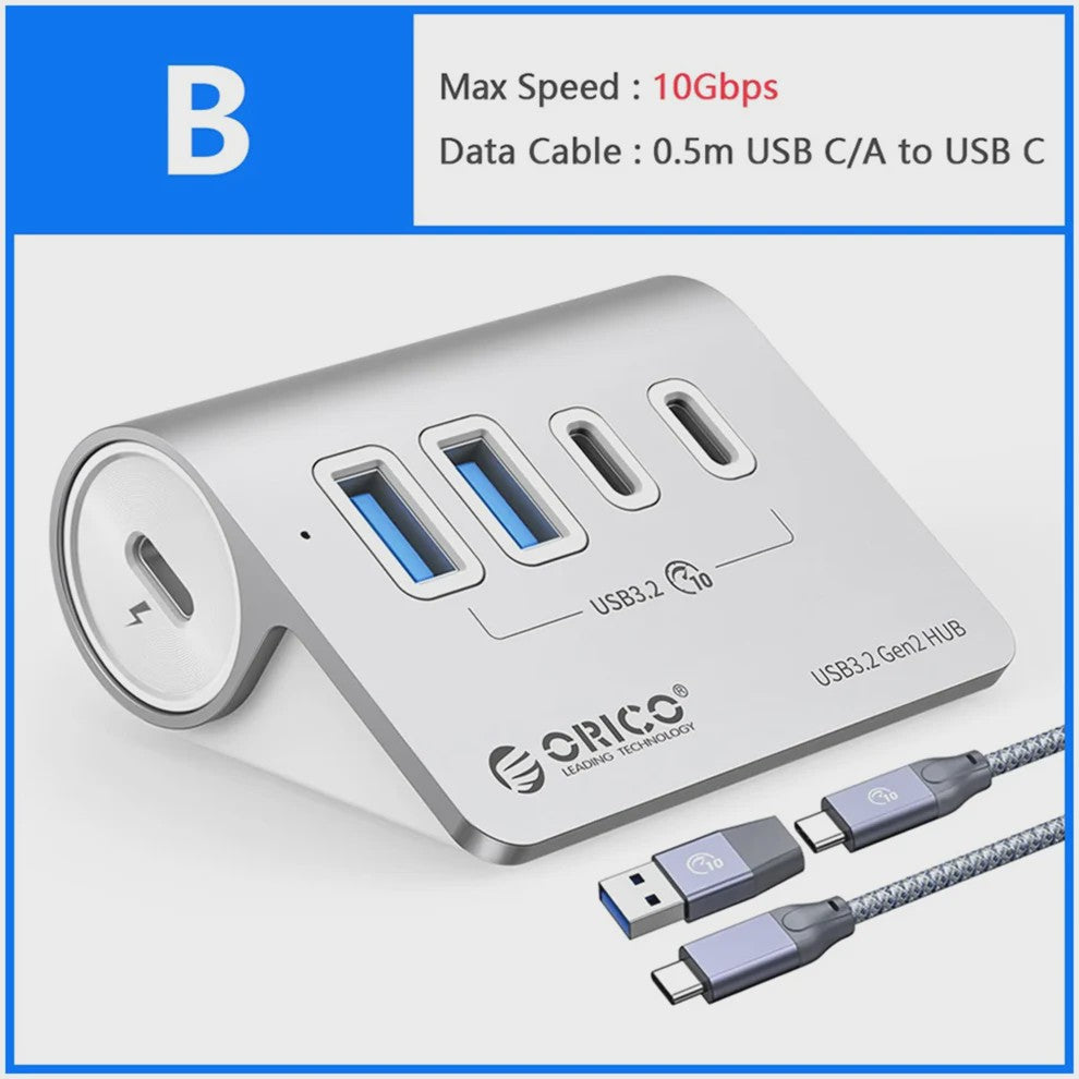 ORICO 10Gbps USB 3.2 Docking Station Hub met PD60W Opladen en 4/7 Poorten