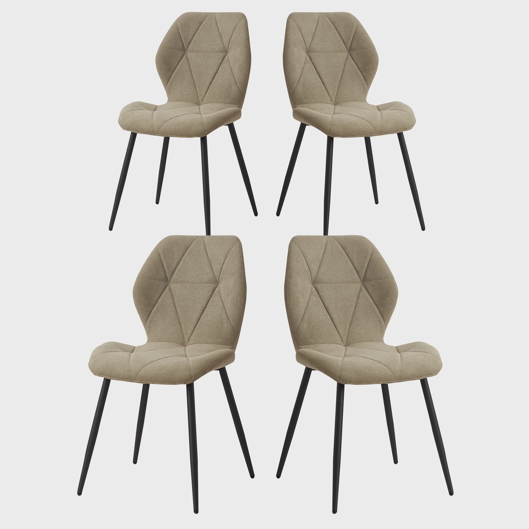 Set van 2, 4 of 6 Moderne Eetkamerstoelen - Comfortabel Gestoffeerd met Stalen Poten