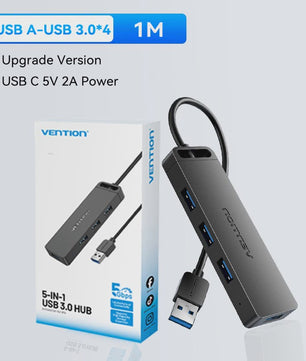 Vention USB 3.0 Hub met 4 Poorten - Hoge Snelheid & Brede Compatibiliteit