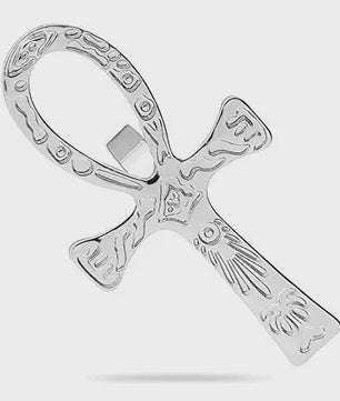 Vintage Egyptische Ankh Kruis Ketting - Grote Hanger met Lange Ketting
