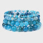 Handgemaakte Natuursteen Armbanden - Onyx & Agate Kralen - Yoga & Reiki Energie - Unisex 19cm