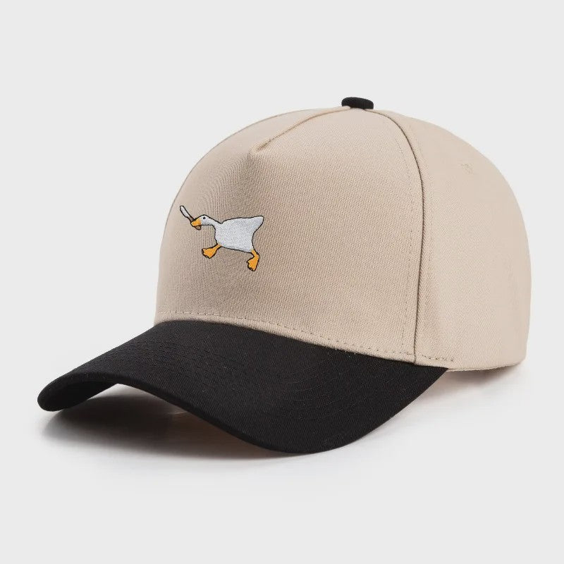 Unieke Geborduurde Baseball Cap met Gans Patroon - Casual Stadsstijl