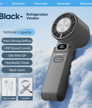 Draagbare Handheld Ventilator met 3600mAh Batterij, 100 Windsnelheden & LCD Display