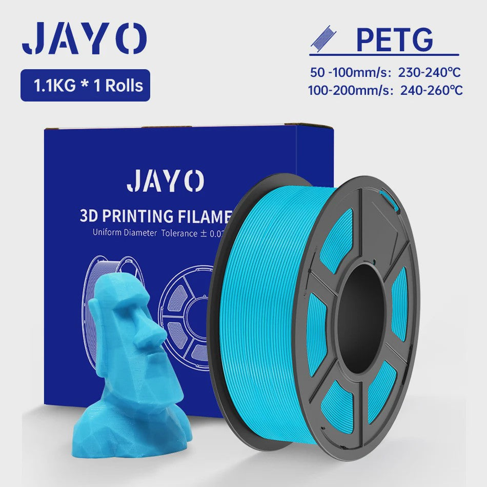 JAYO PETG 3D Printer Filament - 1.75mm Clear, 1.1kg, Hoge Taaiheid, Net Gewikkeld