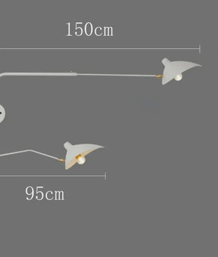 Industriële Zwarte Aluminium Wandlamp met Lange Arm - Verstelbaar LED Licht